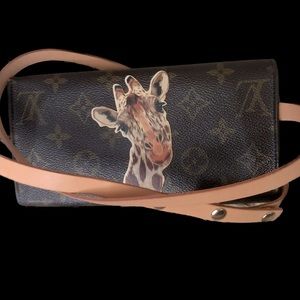 Louis Vuitton Vintage Long Wallet w/ Art and Waist Belt